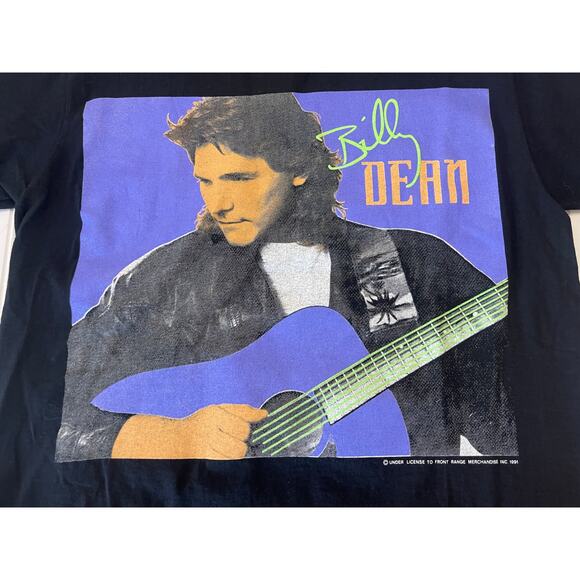 Vintage 90s Billy Dean Concert Tee Band Country Music Size Mens Large - Picture 3 of 8